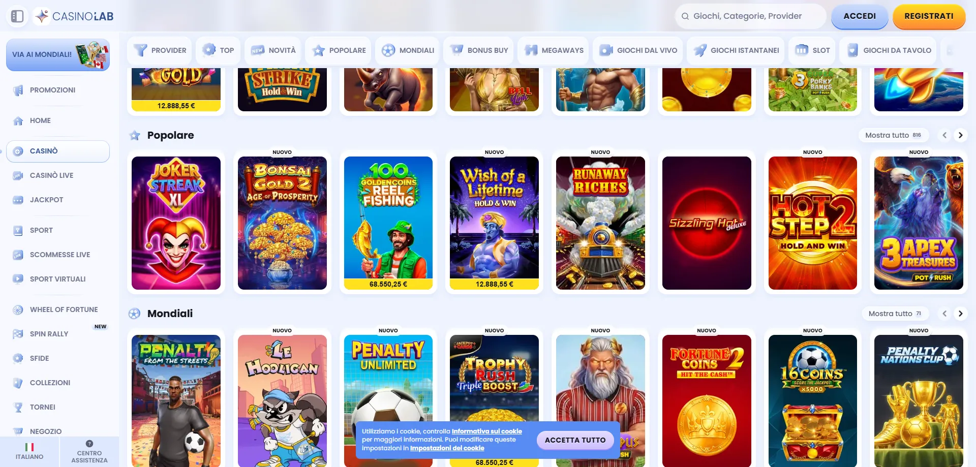 Giochi di Casinolab Casino Italia — slot e casinò online