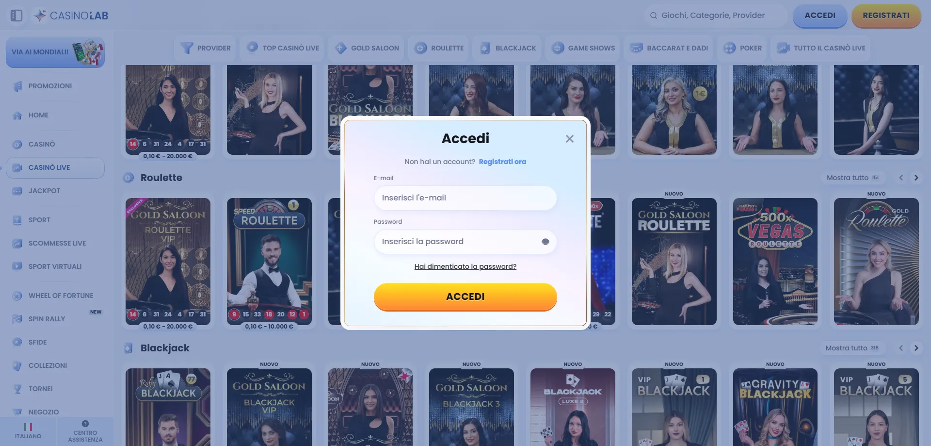 Sicurezza e protezione dei dati Casinolab Casino — crittografia SSL